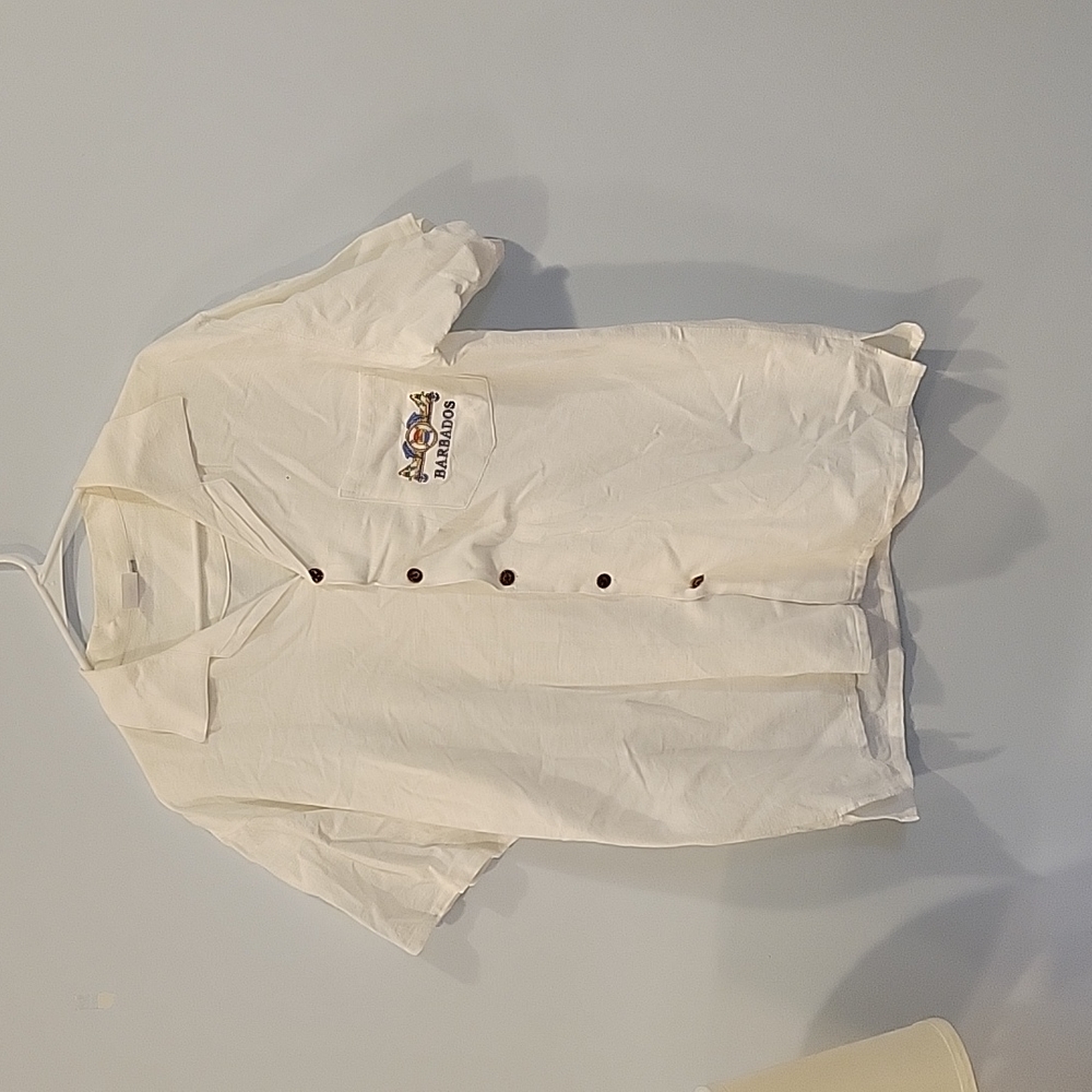 Barbados Button-Down with Coconut Shell Buttons